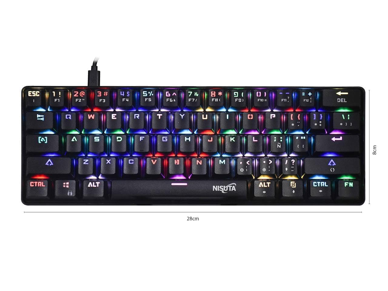 Teclado mecánico gamer RGB de 61 teclas con software - Imagen 1