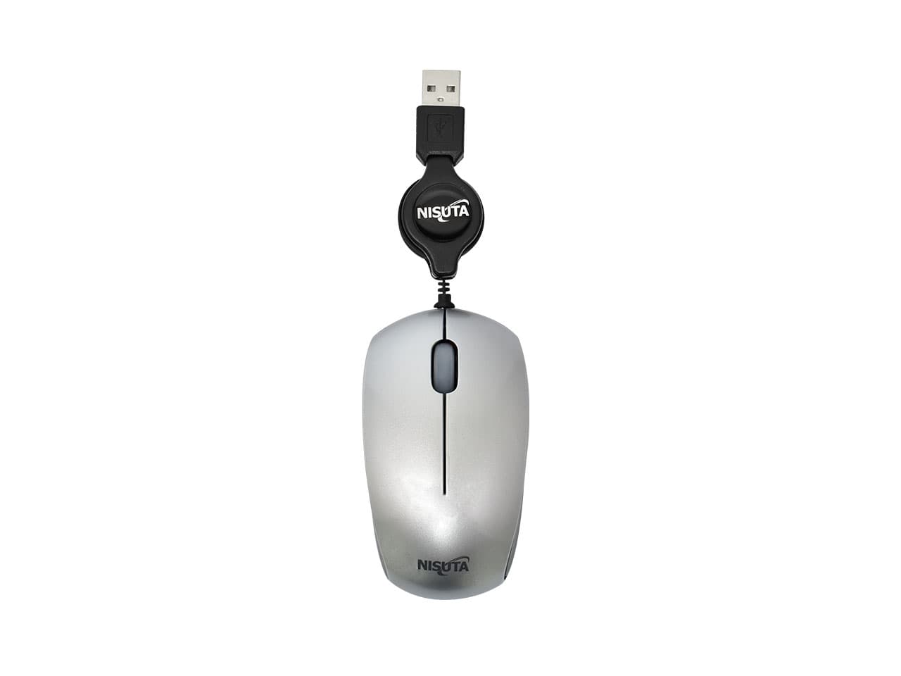 Mouse optico mini retractil plateado USB 1000 DPI - Imagen 1
