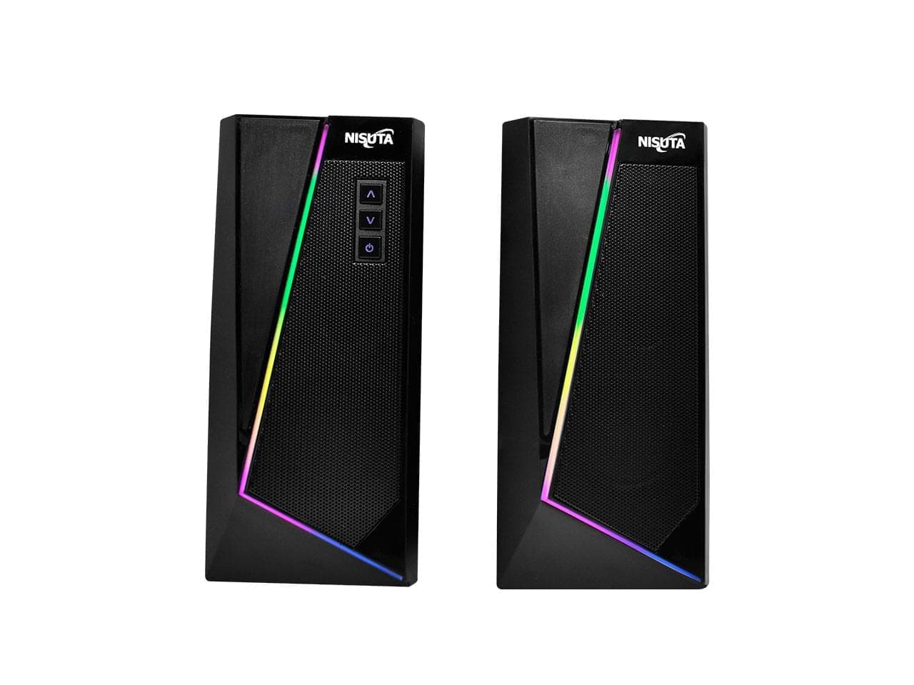 Parlante 2.0 3.5mm+USB y BT para PC con leds RGB - Imagen 1