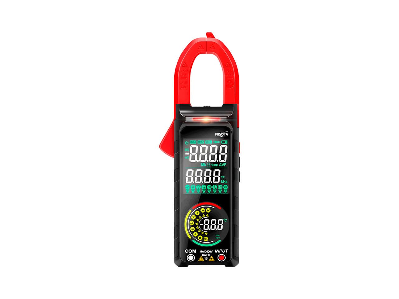 Pinza amperometrica digital para corriente continua · Nisuta
