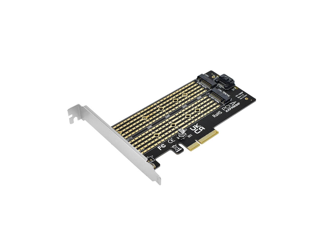 Placa PCI Express para 2 discos M.2 SSD NVMe y NGFF Sata - Imagen 1