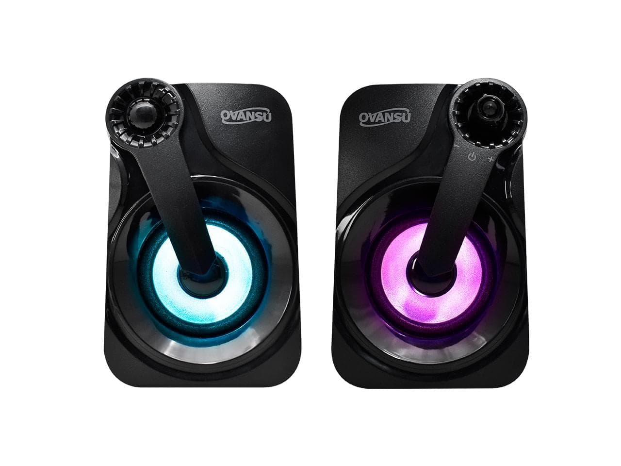 Parlante 3.5mm+USB para PC con leds RGB - Imagen 1