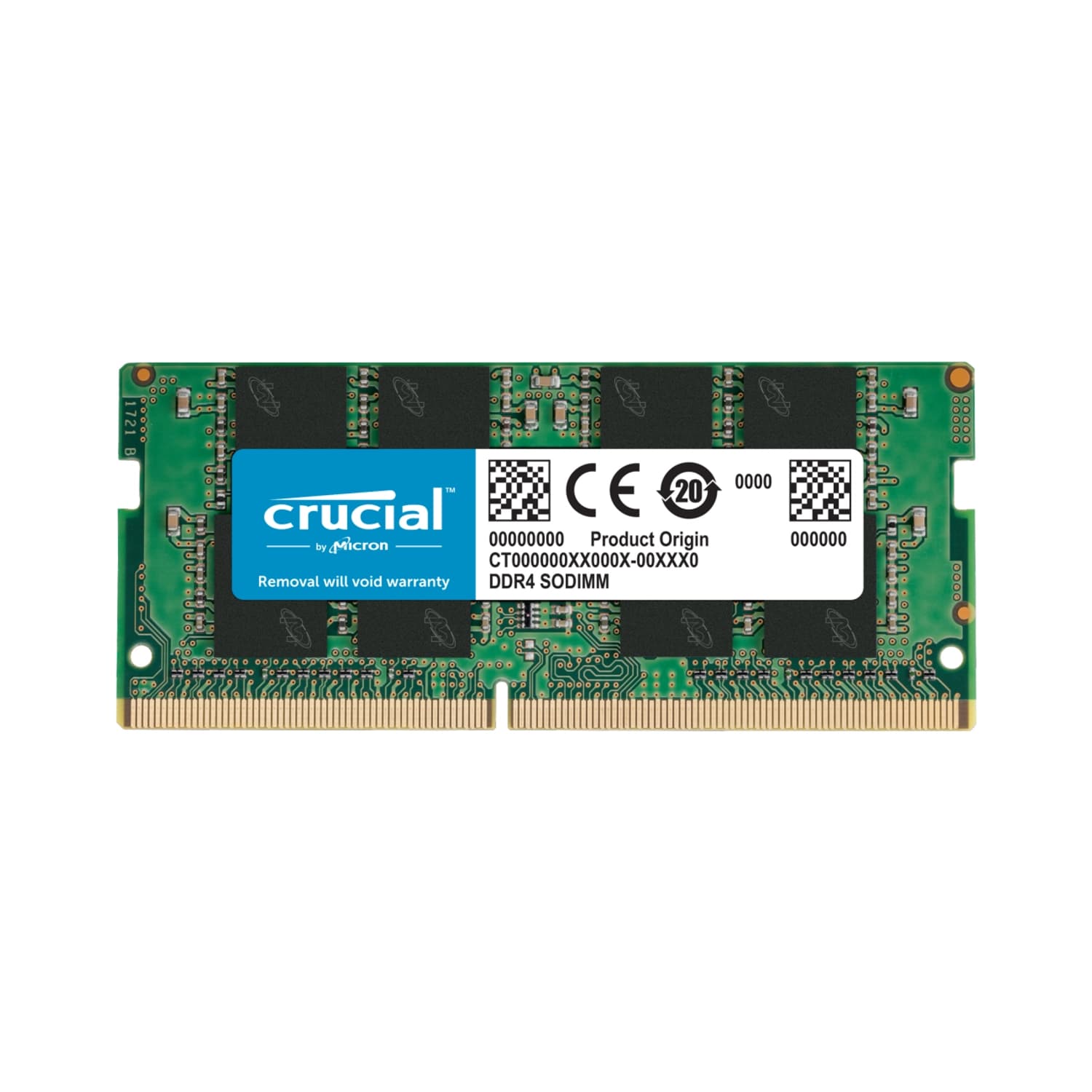 Memoria Ram SODIMM CRUCIAL CT 8GB DDR4 3200MHz CL19 1.20V Single Verde · Crucial