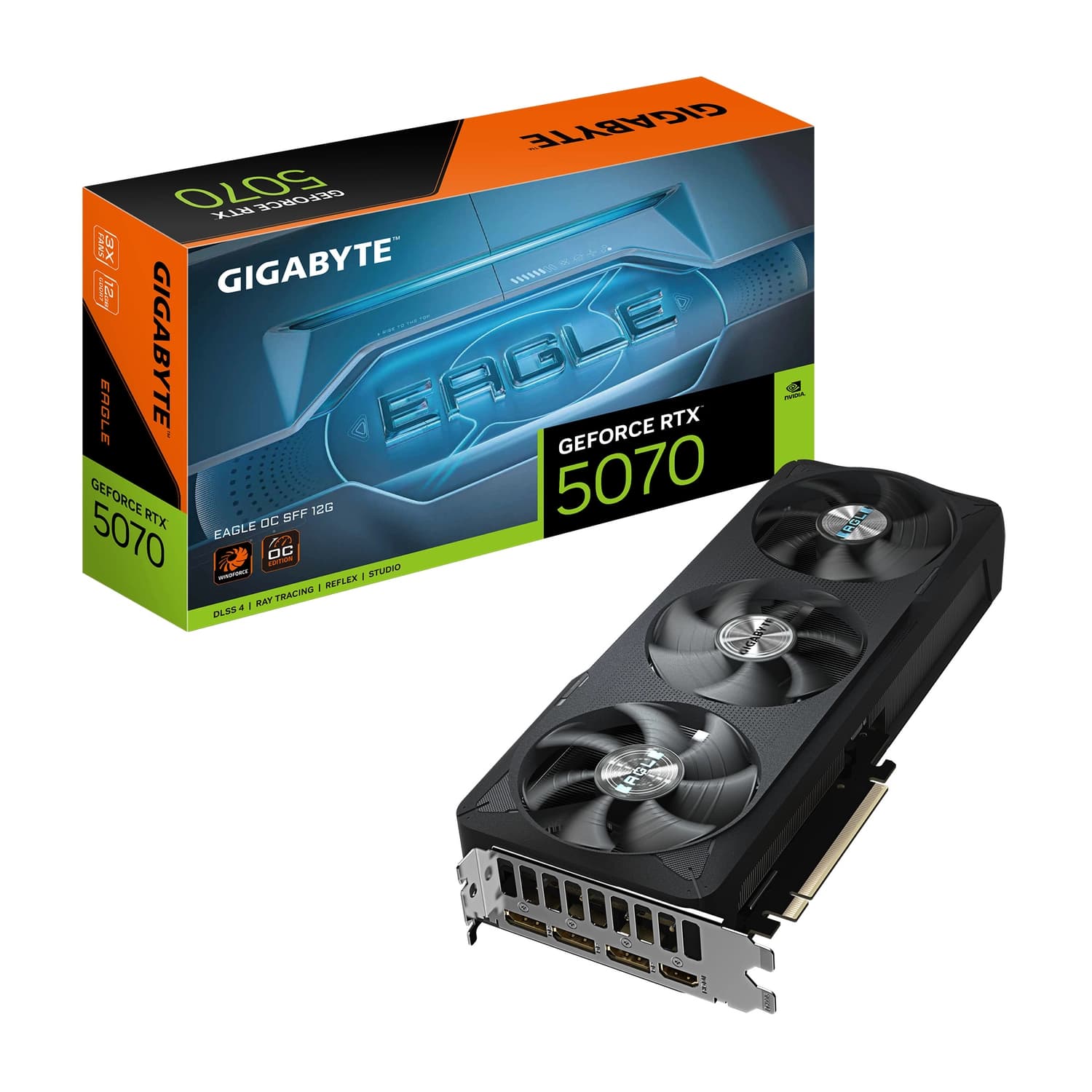 Placa de Video GIGABYTE NVIDIA GeForce RTX 5070 EAGLE OC SFF 12G · Gigabyte