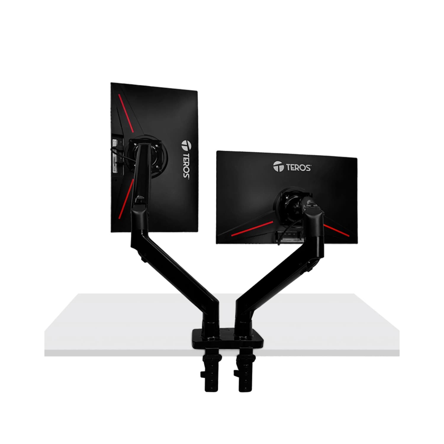 Soporte Doble Monitor Teros TE-7114 Brazo Articulado 22" a 32" · Teros