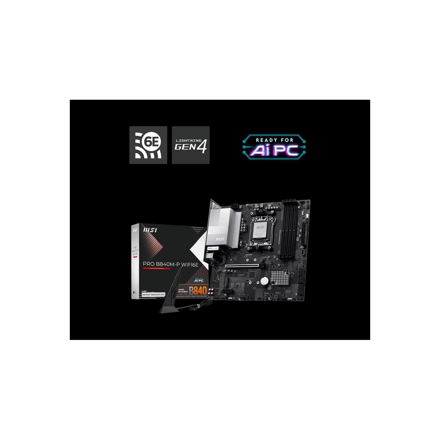 Motherboard MSI PRO B840M-P WIFI6E AM5 DDR5 · MSI
