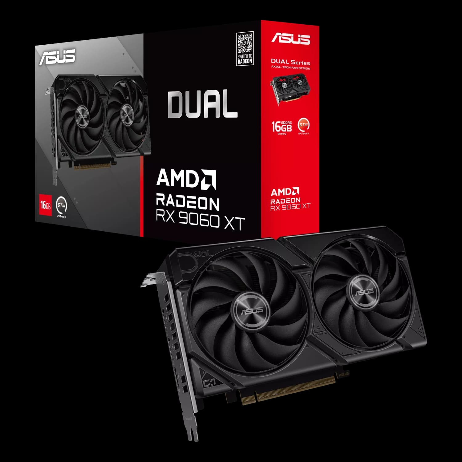 Placa de Video ASUS AMD Radeon DUAL RX9060XT 16GB · Asus