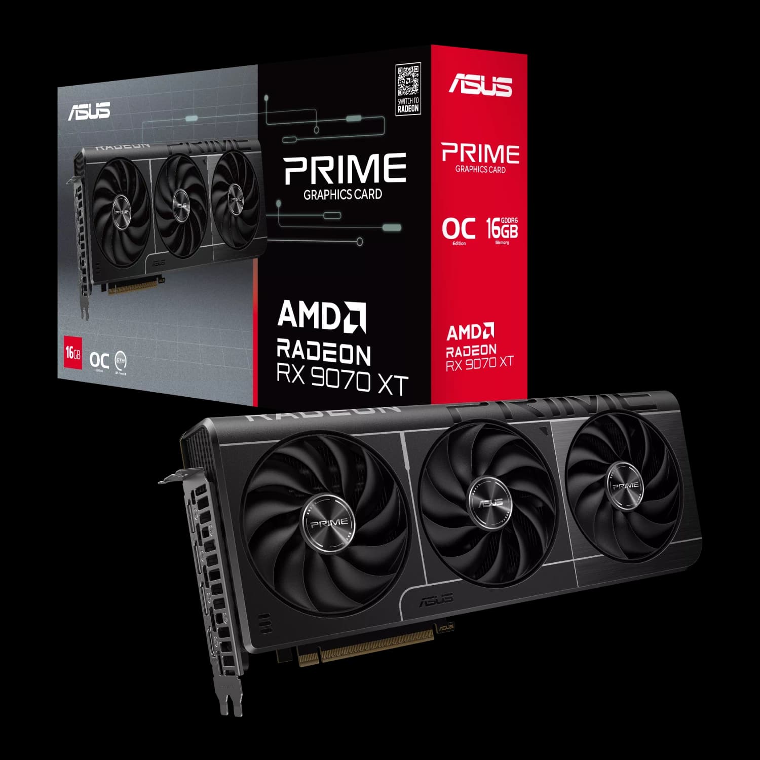 Placa de Video ASUS AMD Radeon PRIME RX9070XT O16G · Asus