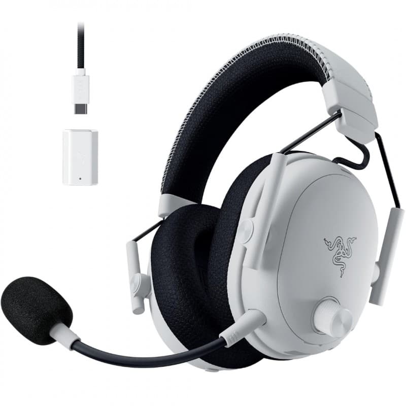 AURICULAR RAZER BLACKSHARK V3 PRO WHITE HYPERSPEED WIRELESS+BT ANC THX · Razer