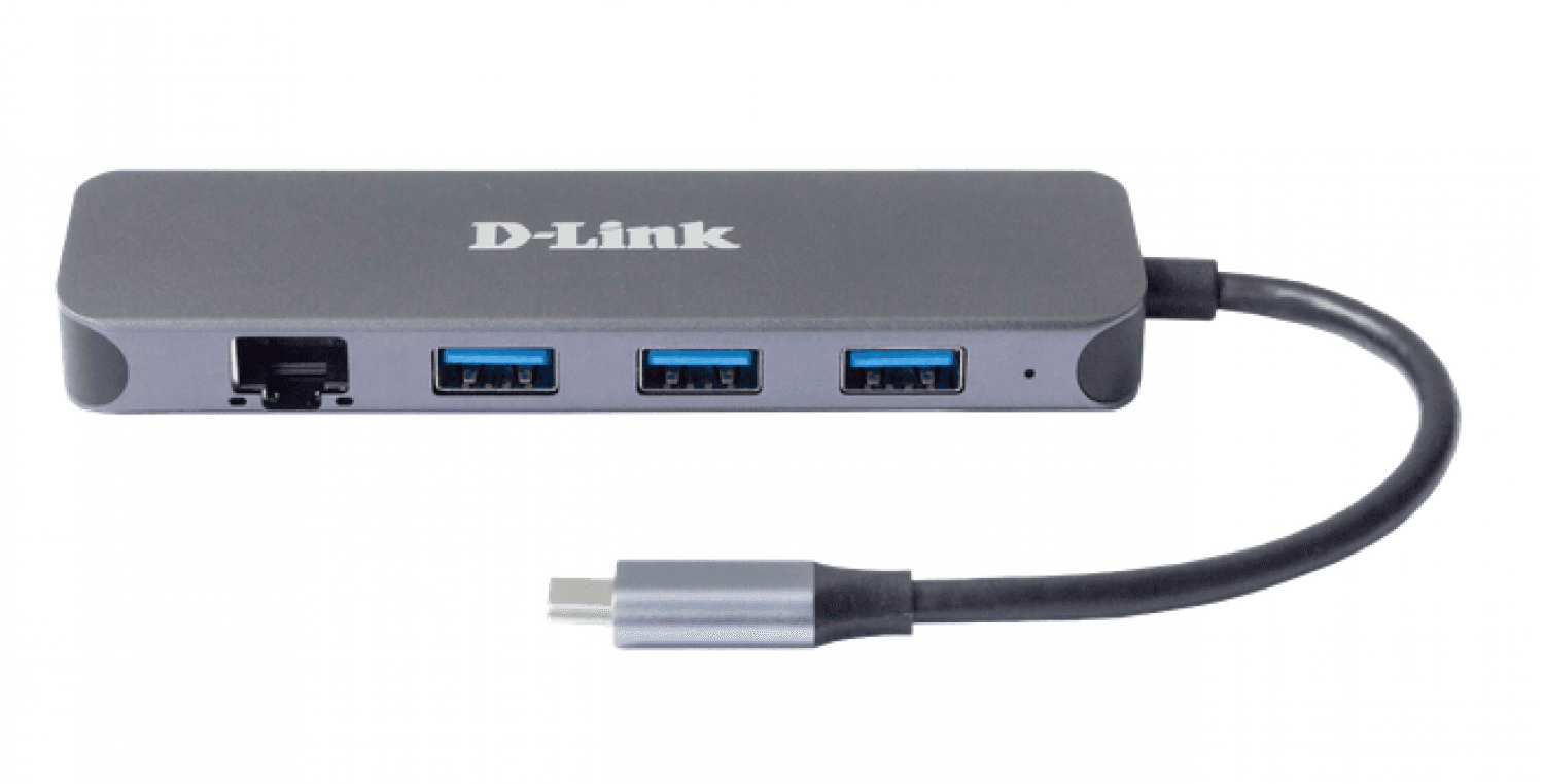 D-LINK HUB USB-C 5 EN 1 CON GIGABIT ETHERNET - Imagen 1