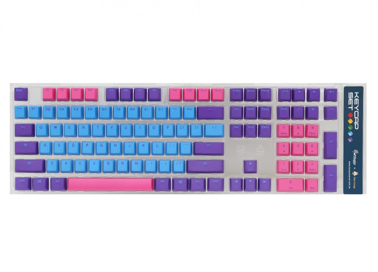 DUCKY KEYCAP SET JOCKER PBT SEAMLESS DOUBLE SHOT 3 TONE - Imagen 1