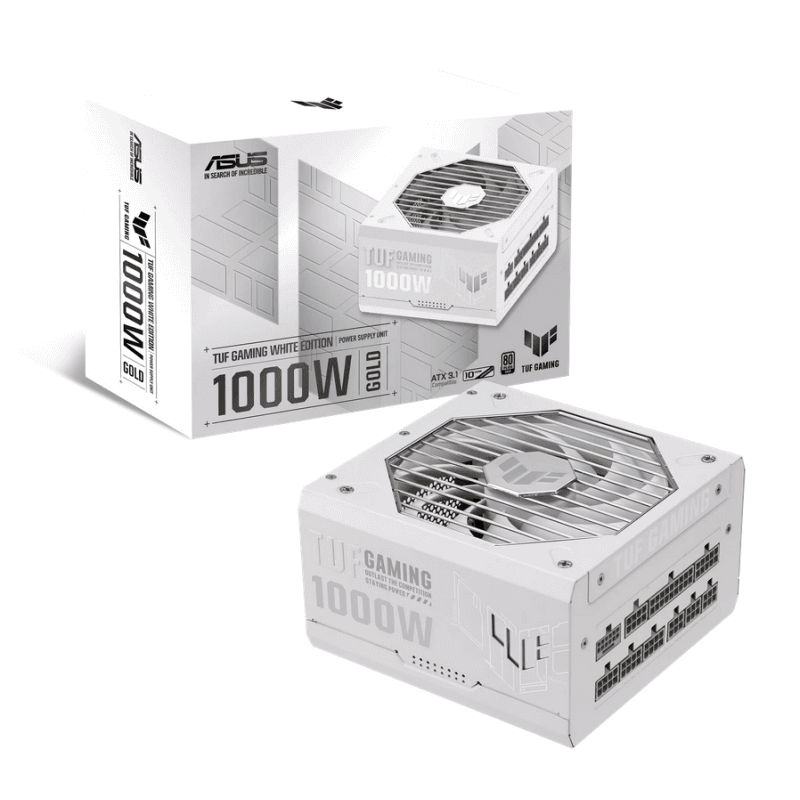 FUENTE ASUS TUF GAMING 1000W WHITE EDITION ATX 3.1 PCIE 5 80 PLUS GOLD · Asus