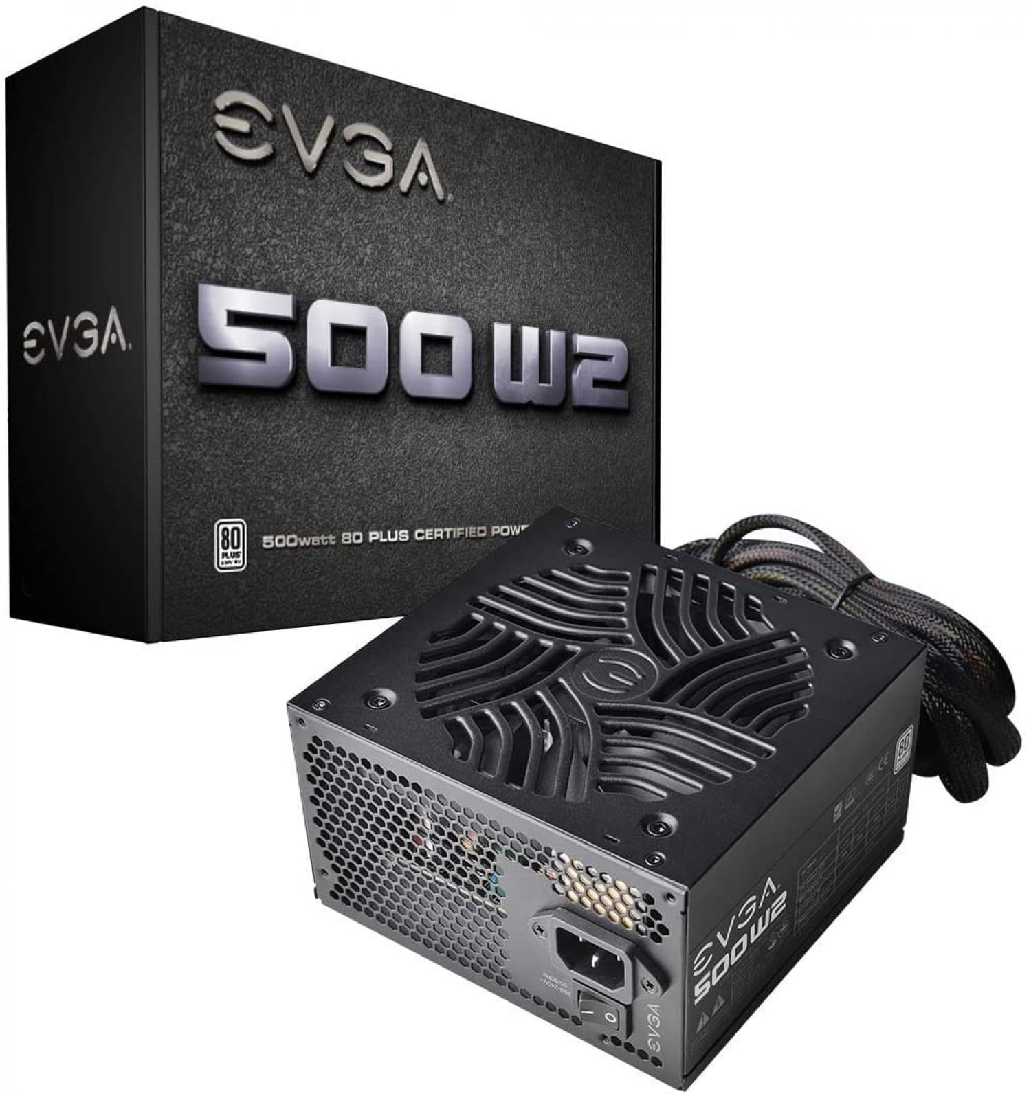 FUENTE GAMER EVGA 500W W2 80 PLUS - Imagen 1
