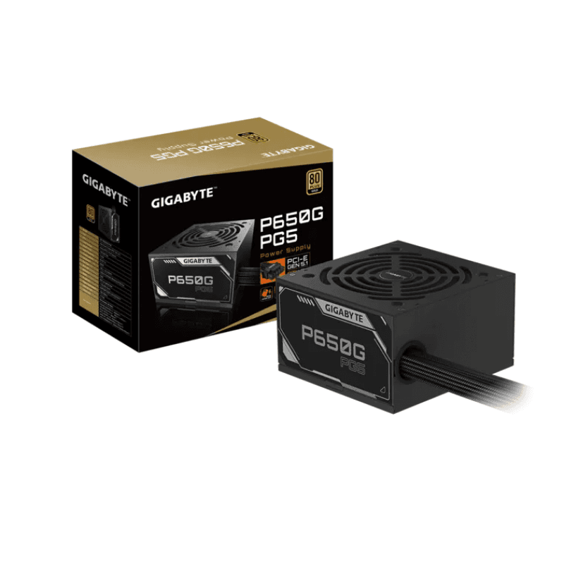 FUENTE GAMER GIGABYTE 650W 80 PLUS GOLD PG5 · Gigabyte