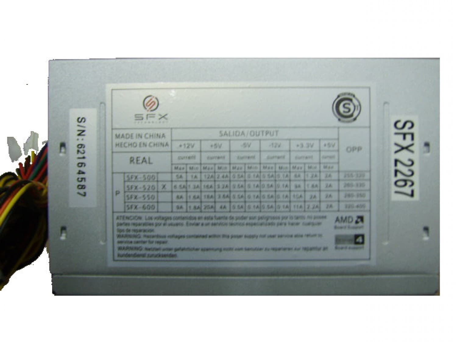 FUENTE SFX 500W 20+4 SATA - Imagen 1