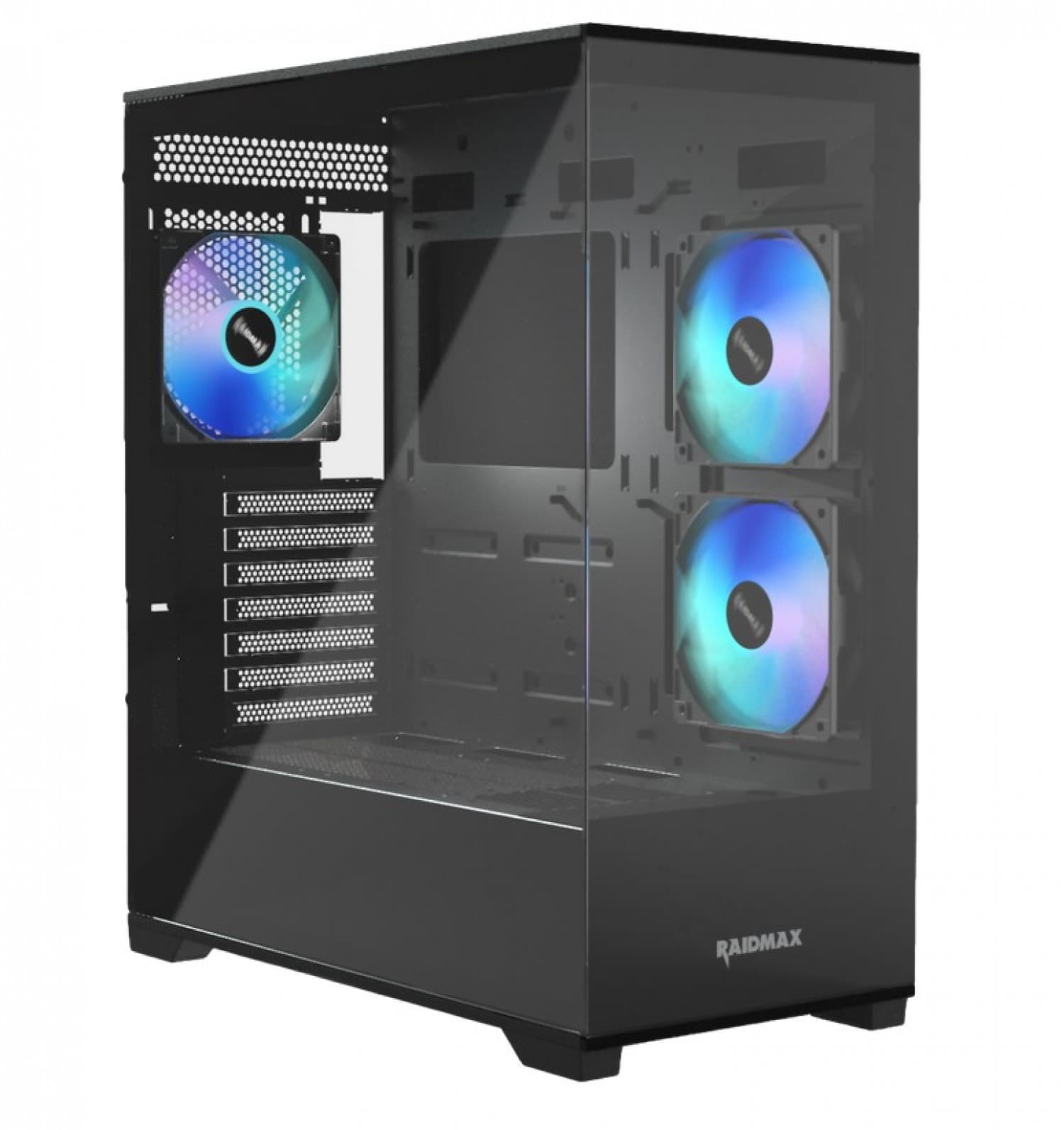 GABINETE GAMER RAIDMAX INFINITA i801 AIR BLACK FISHTANK ARGB TG - Imagen 1