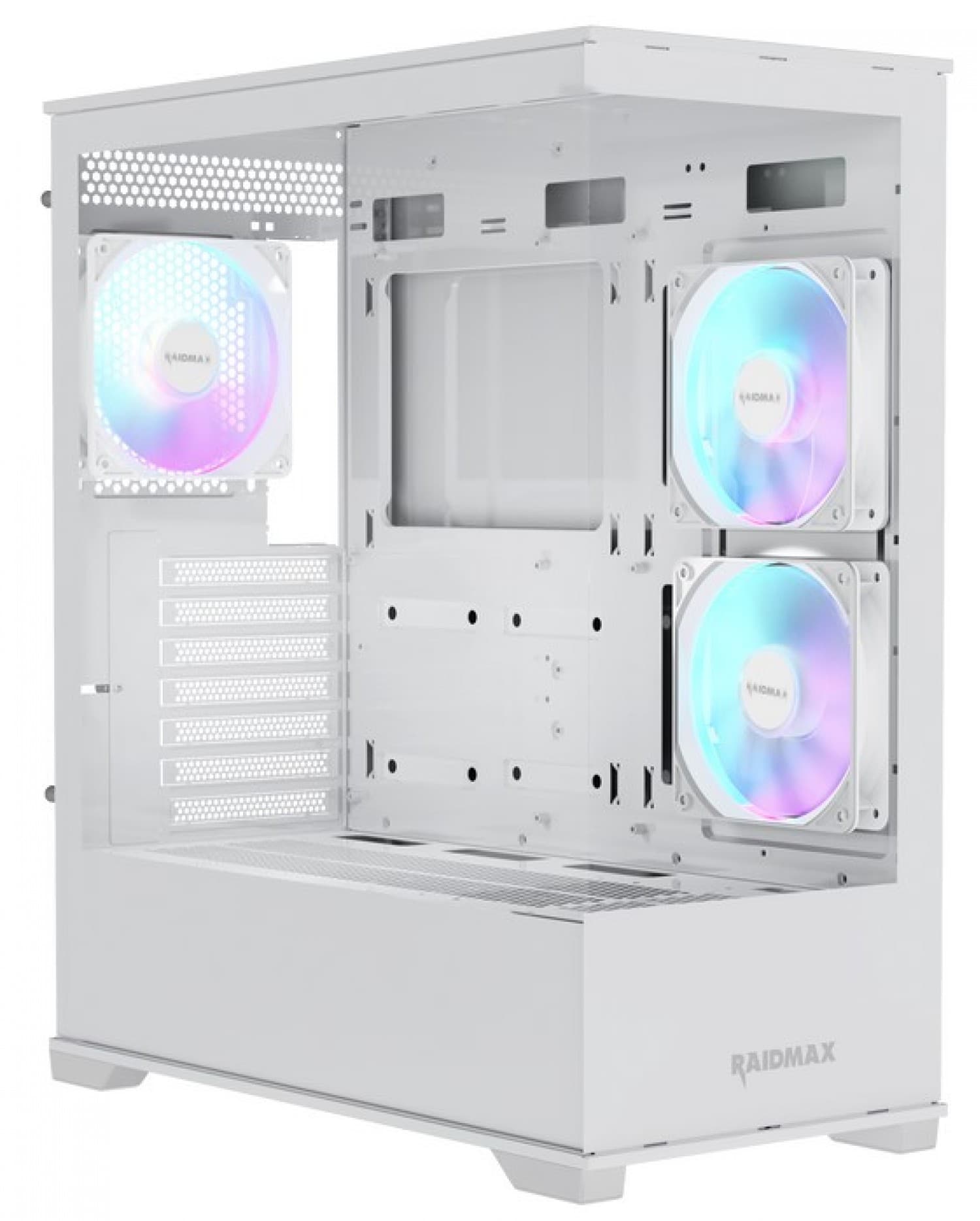 GABINETE GAMER RAIDMAX INFINITA i801 FISHTANK ARGB TG WHITE - Imagen 1