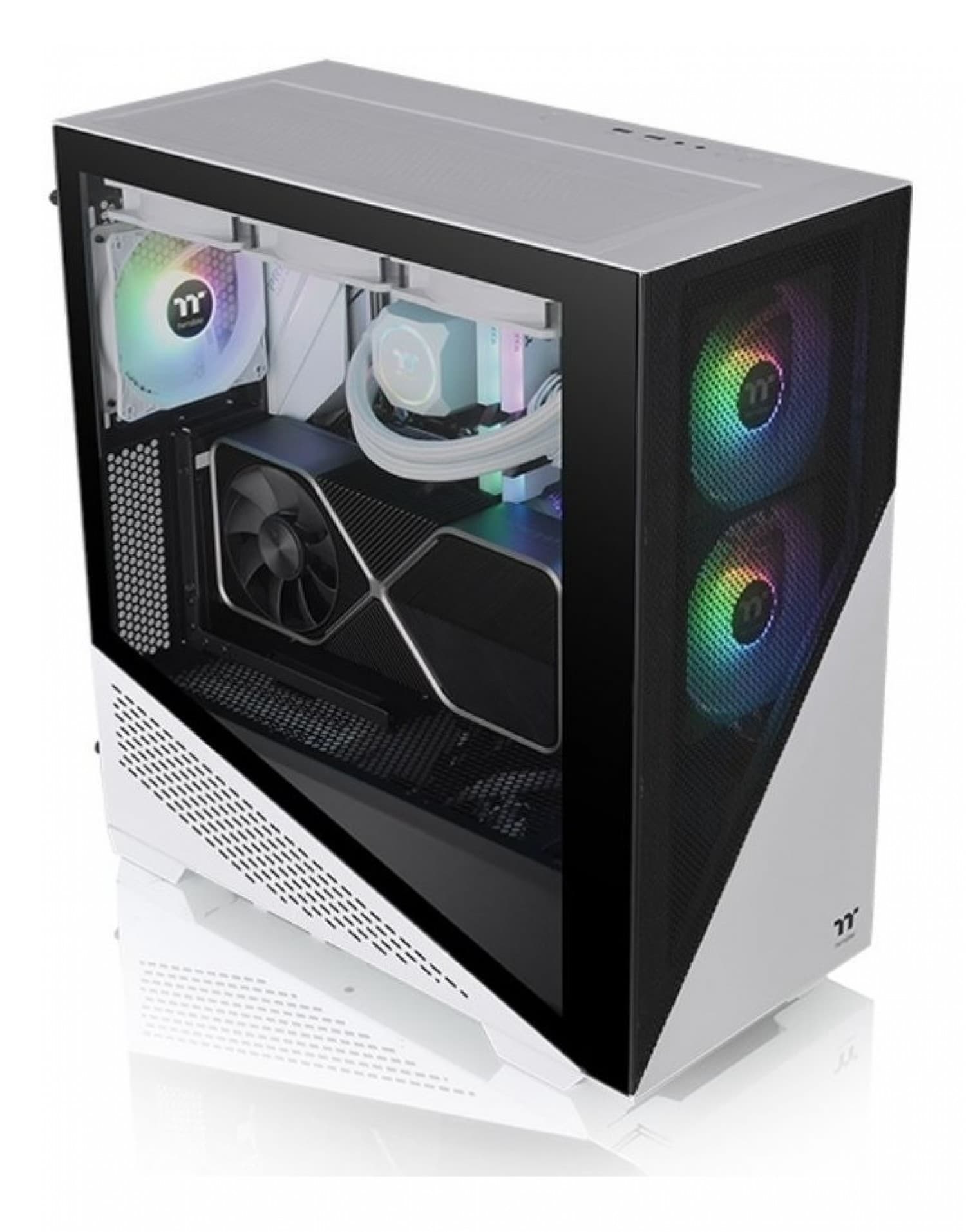 GABINETE GAMER THERMALTAKE DIVIDER 370 TG ARGB SNOW WHITE TEMP GLASS - Imagen 1