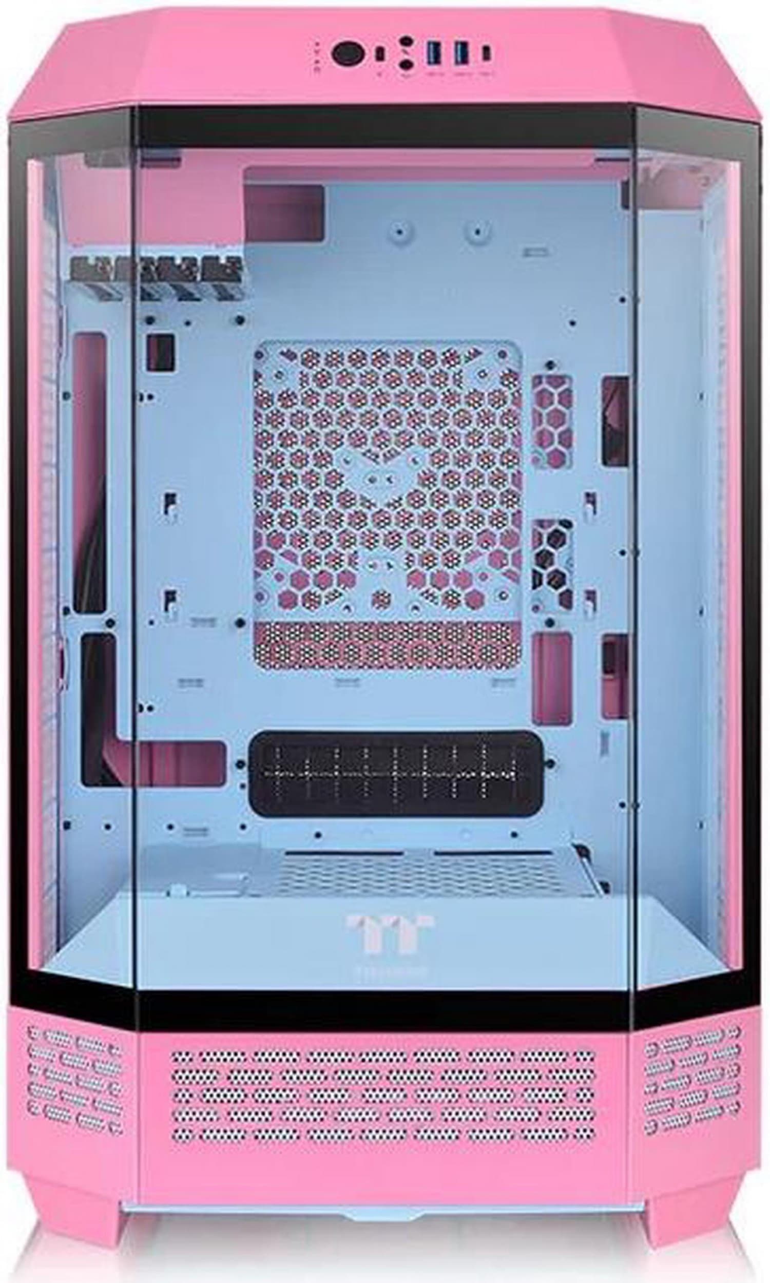 GABINETE THERMALTAKE THE TOWER 300 BUBBLE PINK TEMPERED GLASS METAL PANEL - Imagen 1