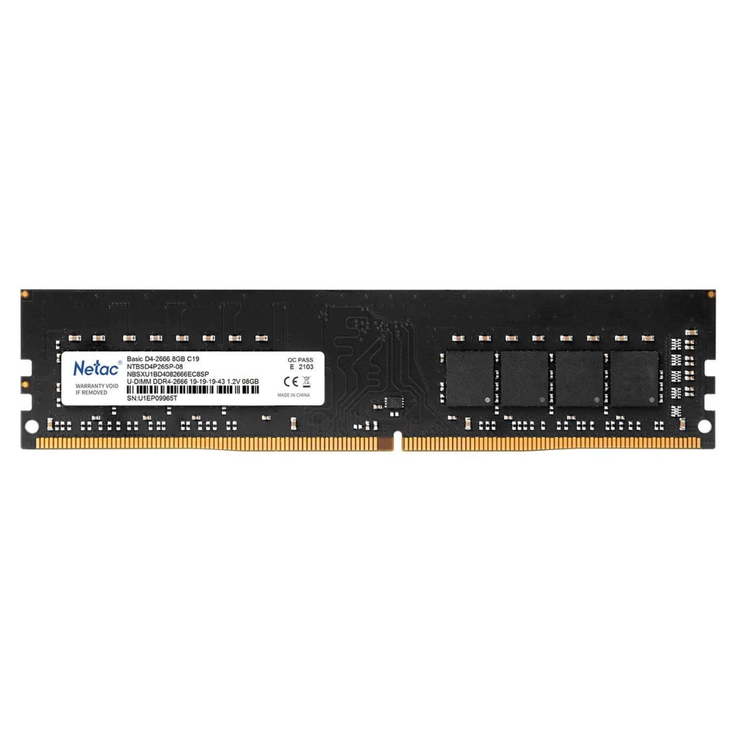 MEMORIA NETAC BASIC DDR4 DIMM 8GB 3200 C16 - Imagen 1