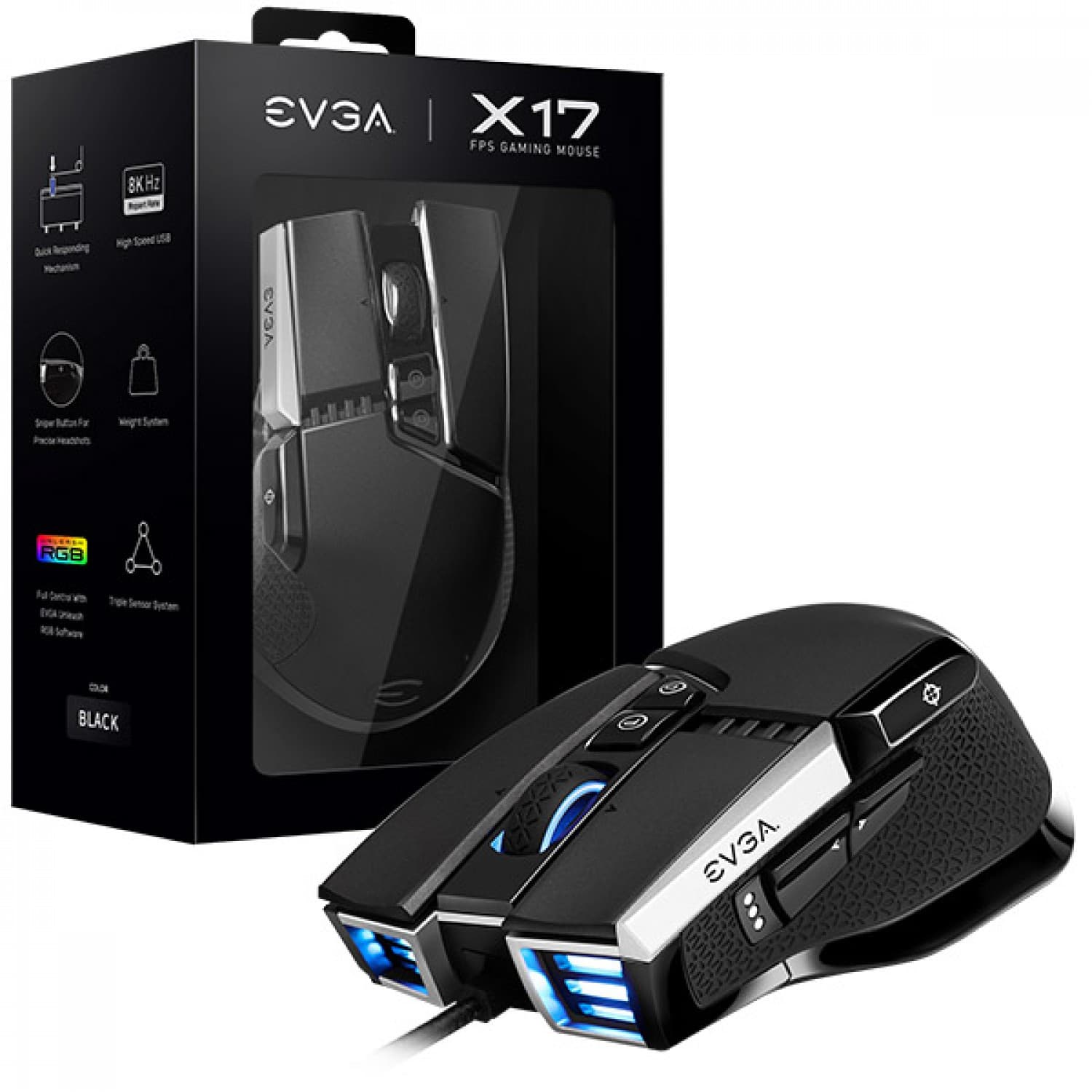 MOUSE GAMER EVGA X17 BLACK - Imagen 1