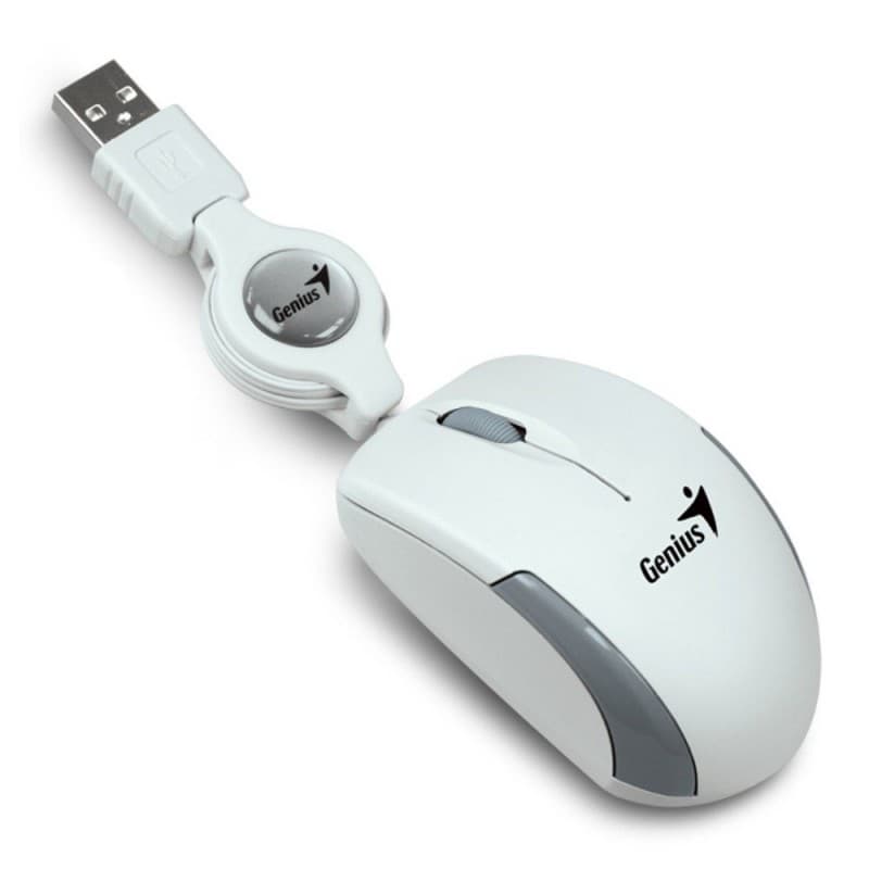MOUSE USB MINI RETRACTIL GENIUS MICRO TRAVELLER WHITE · Genius