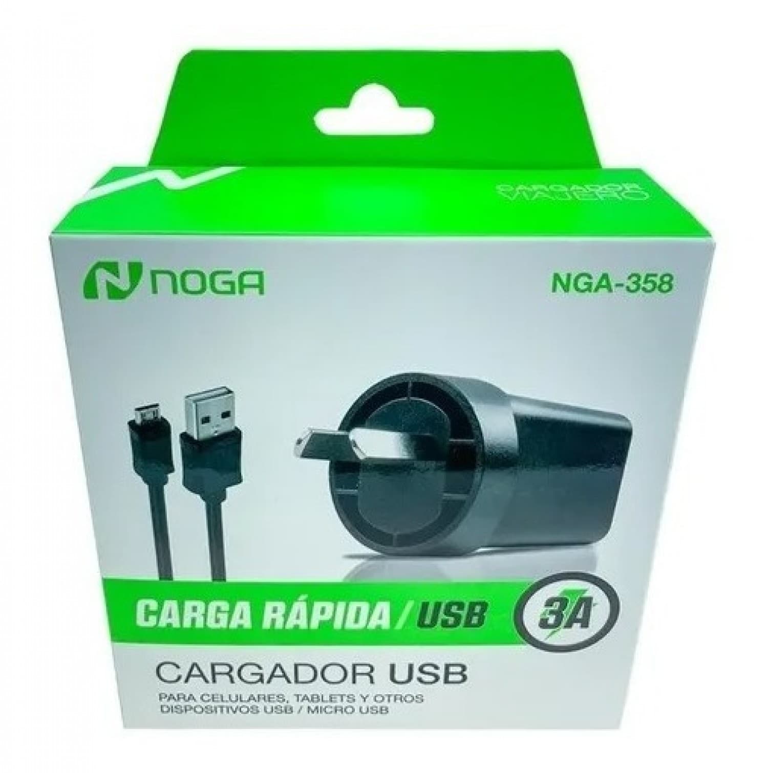 NOGA CARGADOR 3A 15W CON CABLE MICRO - Imagen 1