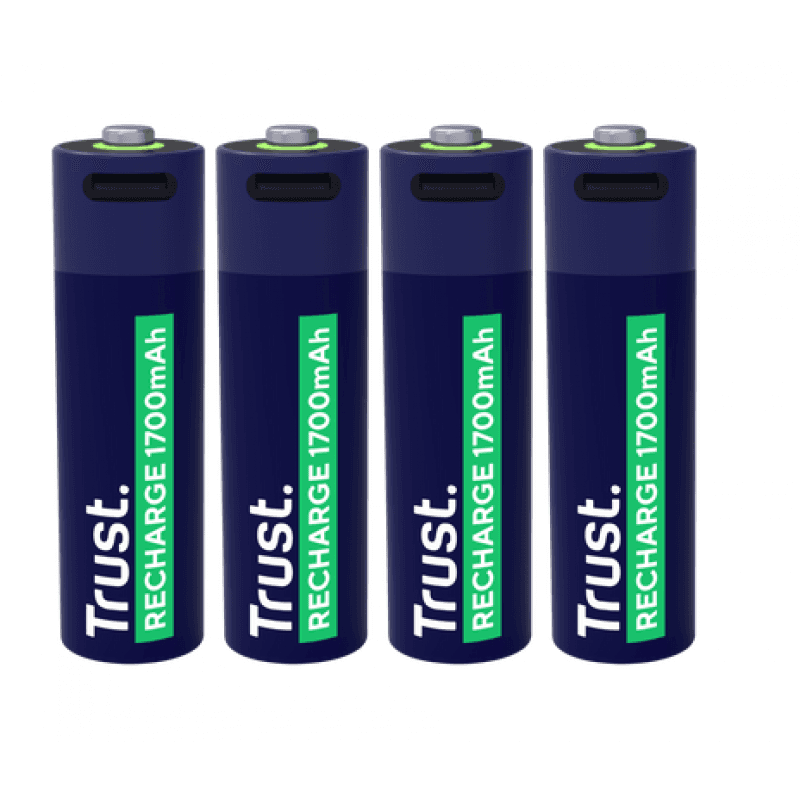 PILAS AA RECARGABLES USB-C TRUST X4 · Trust
