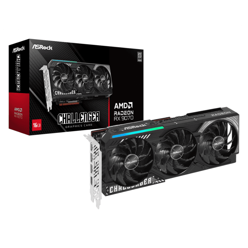 PLACA DE VIDEO ASROCK RX9070XT 16GB CHALLENGER · AsRock