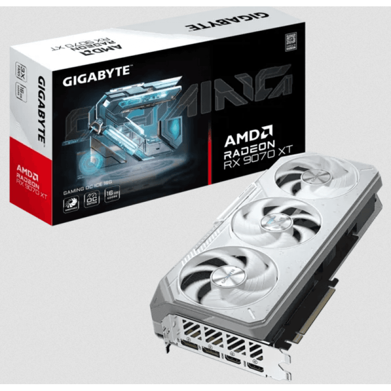 PLACA DE VIDEO GIGABYTE RADEON RX 9070XT GAMING ICE 16GB · Gigabyte