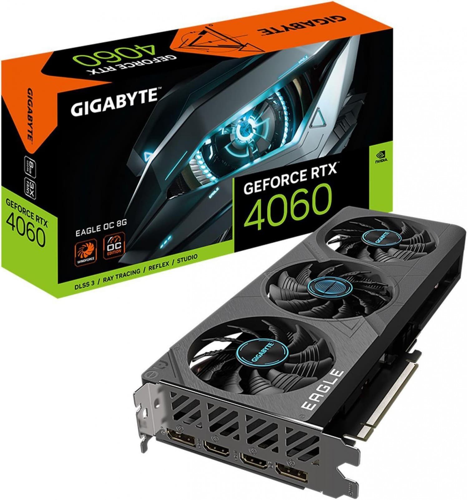 PLACA DE VIDEO GIGABYTE RTX 4060 EAGLE OC ICE 8GB (WHITE) - Imagen 1