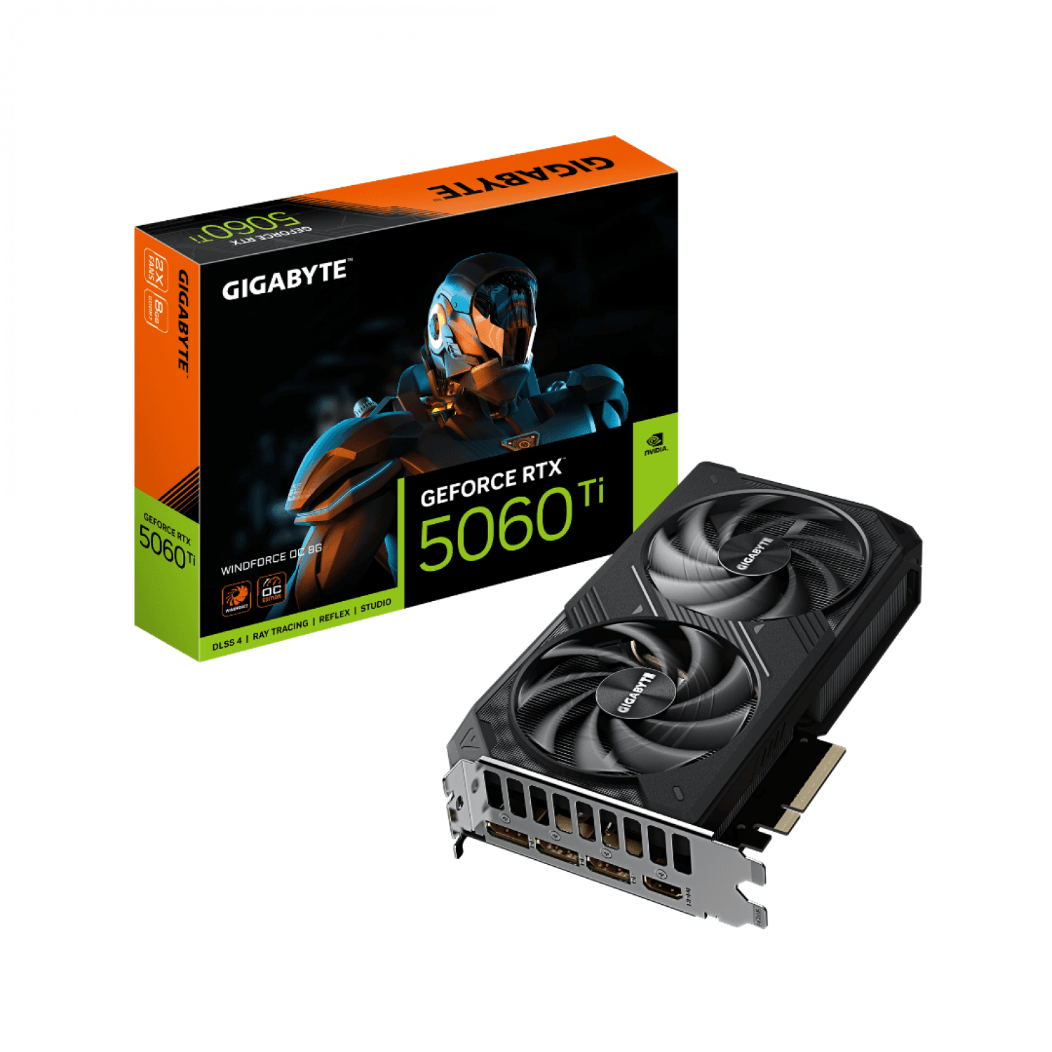 PLACA DE VIDEO GIGABYTE RTX 5060TI WF2 OC 8GB - Imagen 1
