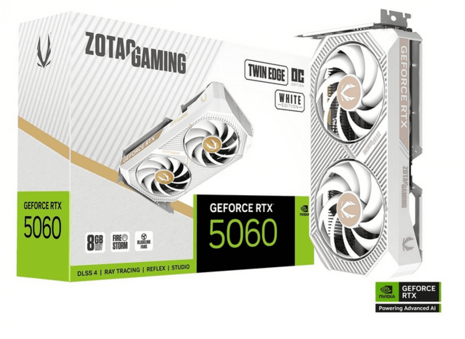 PLACA DE VIDEO ZOTAC RTX 5060 8GB TWIN EDGE OC WHITE - Imagen 1