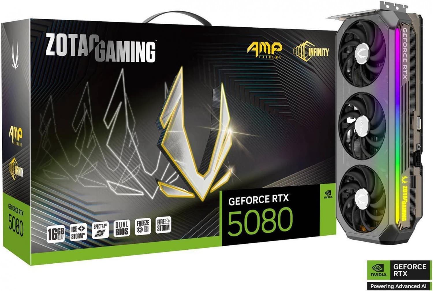 PLACA DE VIDEO ZOTAC RTX 5080 16GB AMP EXTREME INFINITY GDDR7 - Imagen 1