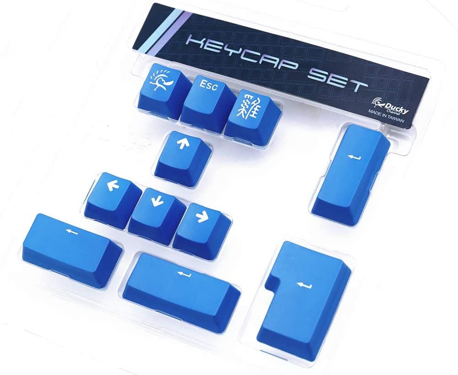 SET 11 TECLAS DUCKY BLUE PBT DOUBLE SHOT KEYCAP - Imagen 1
