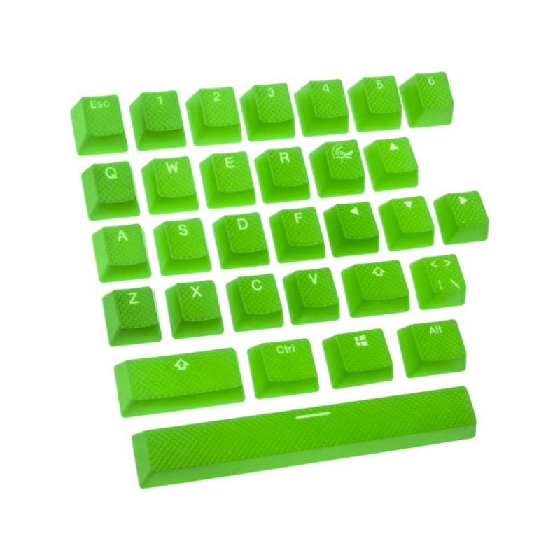 SET 31 TECLAS DUCKY VERDE GOMA RUGOSAS GAMER TRASLUCIDAS · Ducky