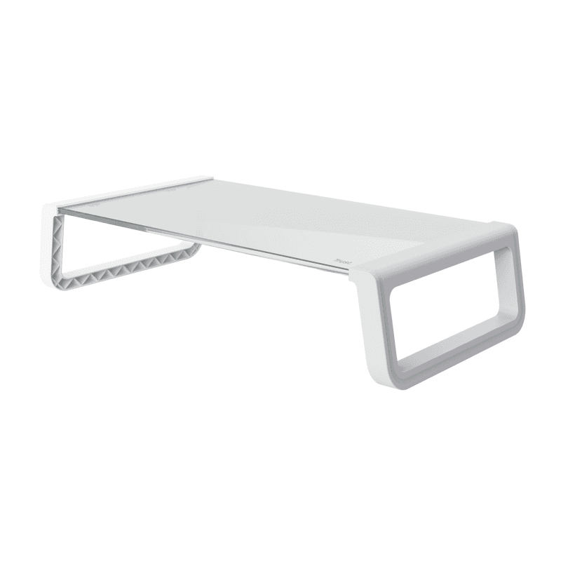 SOPORTE TRUST MONTA MONITOR VIDRIO STAND WHITE · Trust