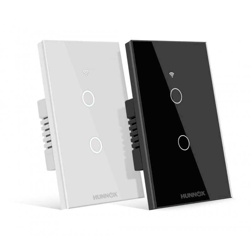 TECLA HUNNOX SMART TACTIL 2 CANALES NEGRO · HUNNOX