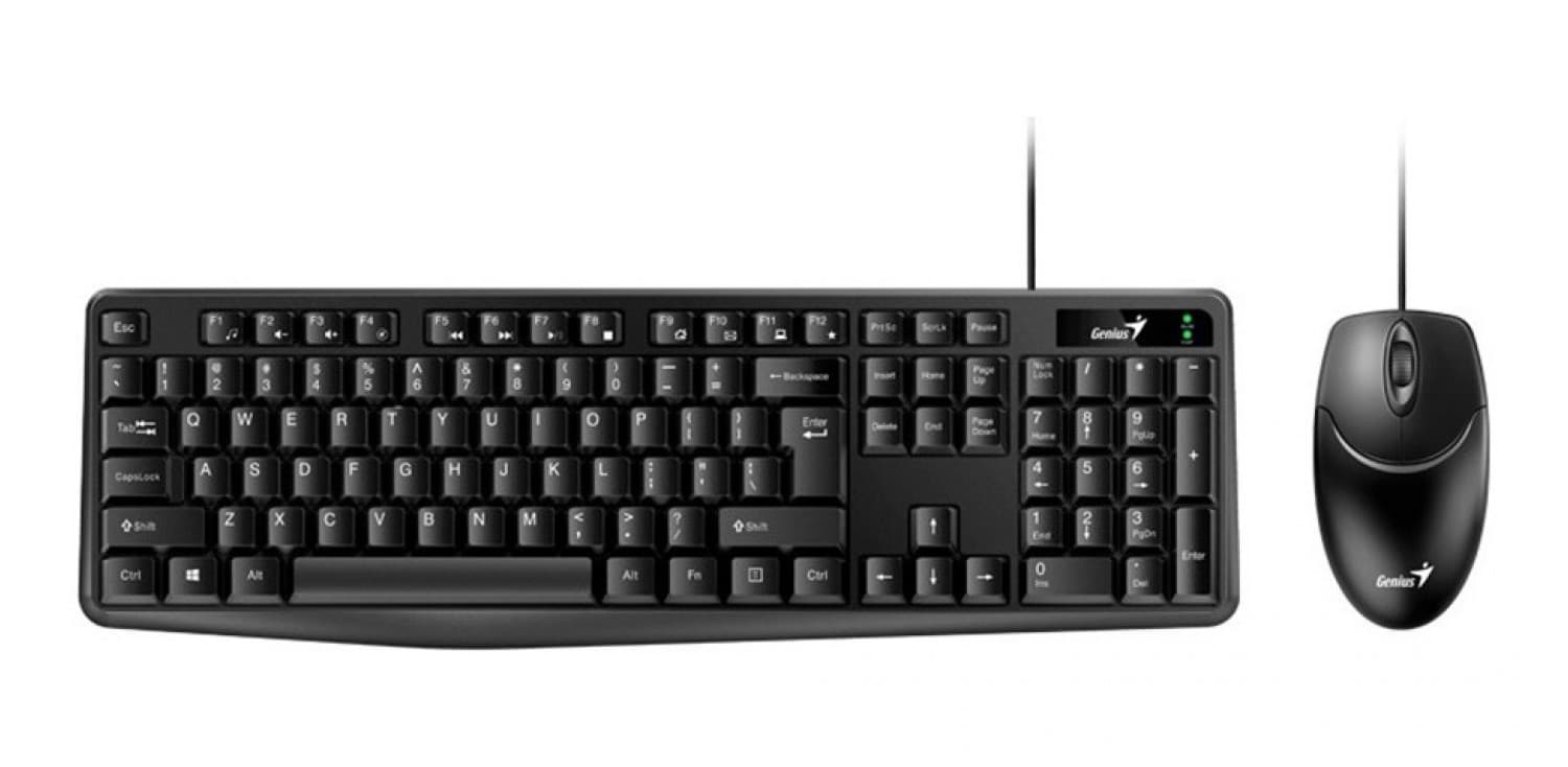 TECLADO + MOUSE COMBO USB GENIUS KM-170 BLACK - Imagen 1