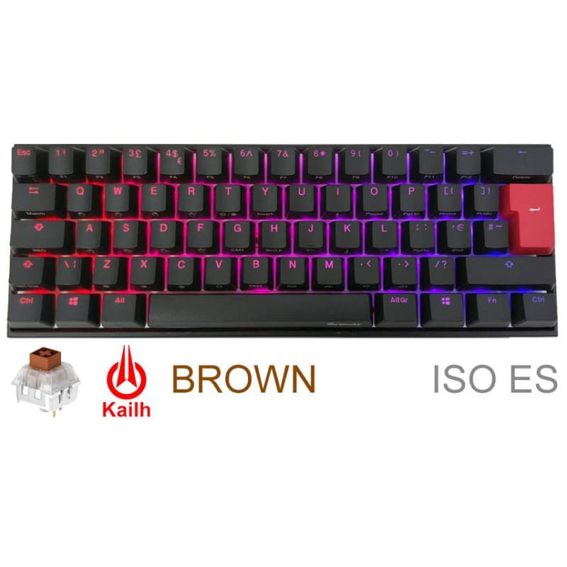 TECLADO GAMER DUCKY MECHA MINI V2 RGB Kailh BOX brown switch MECANICO ISO SP · Ducky