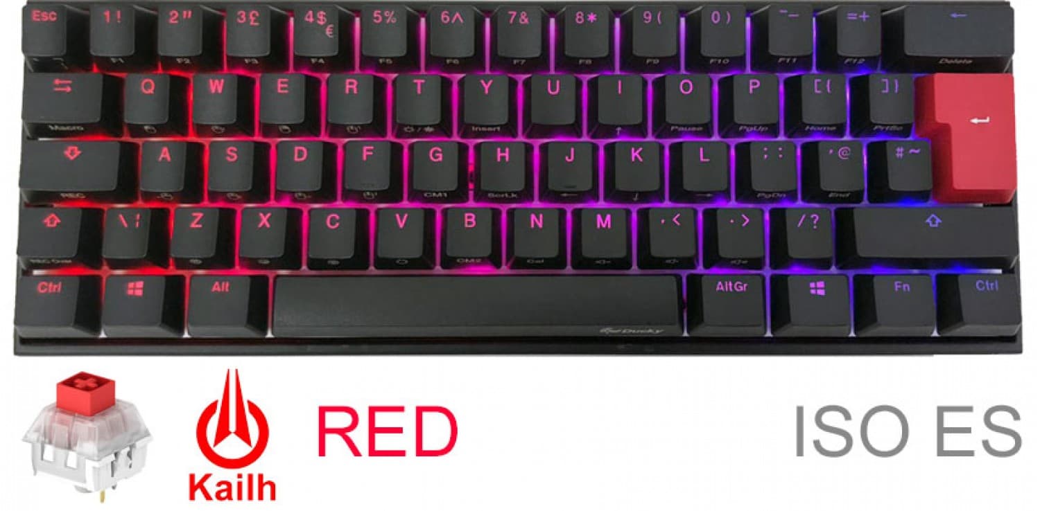 TECLADO GAMER DUCKY MECHA MINI V2 RGB Kailh BOX brown switch MECANICO ISO SP - Imagen 1