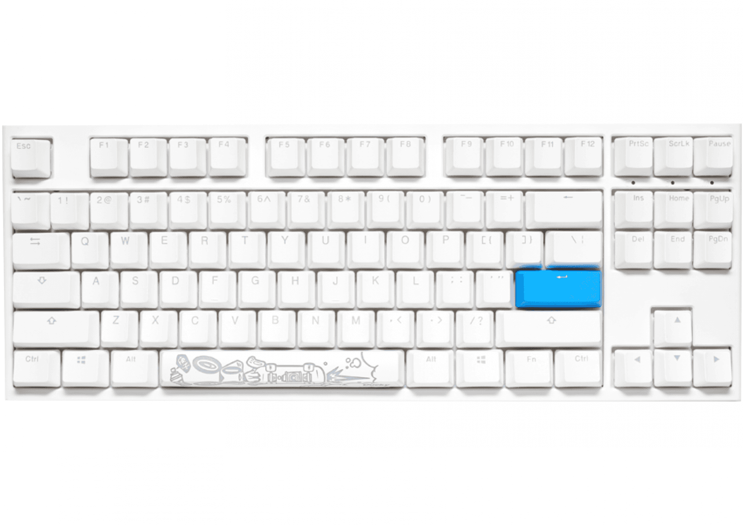 TECLADO GAMER DUCKY ONE 2 RGB TKL WHITE KAILH BOX JADE SWITCH DOUBLE SHOT PBT MECANICO - Imagen 1