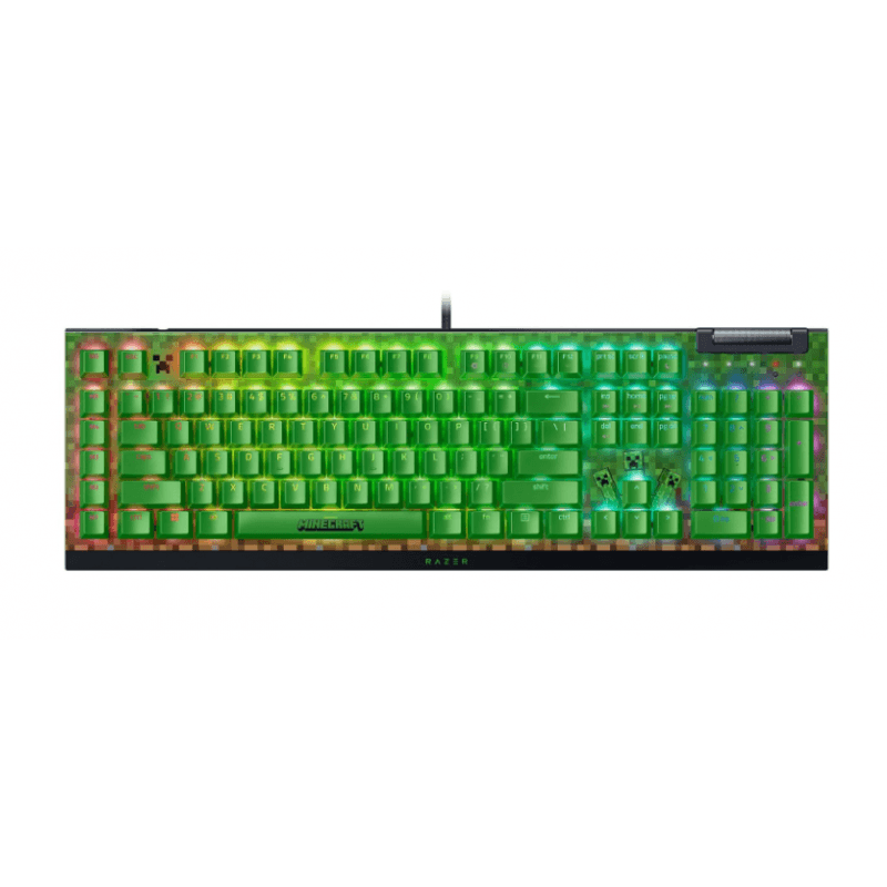 TECLADO GAMER RAZER BLACKWIDOW V4 X MINECRAFT EDITION GREEN-SWITCH US-EN · Razer