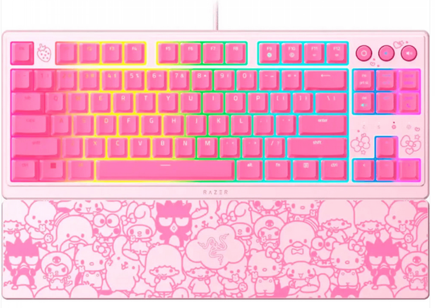 TECLADO GAMER RAZER ORNATA V3 TKL HELLO KITTY EDITION - Imagen 1