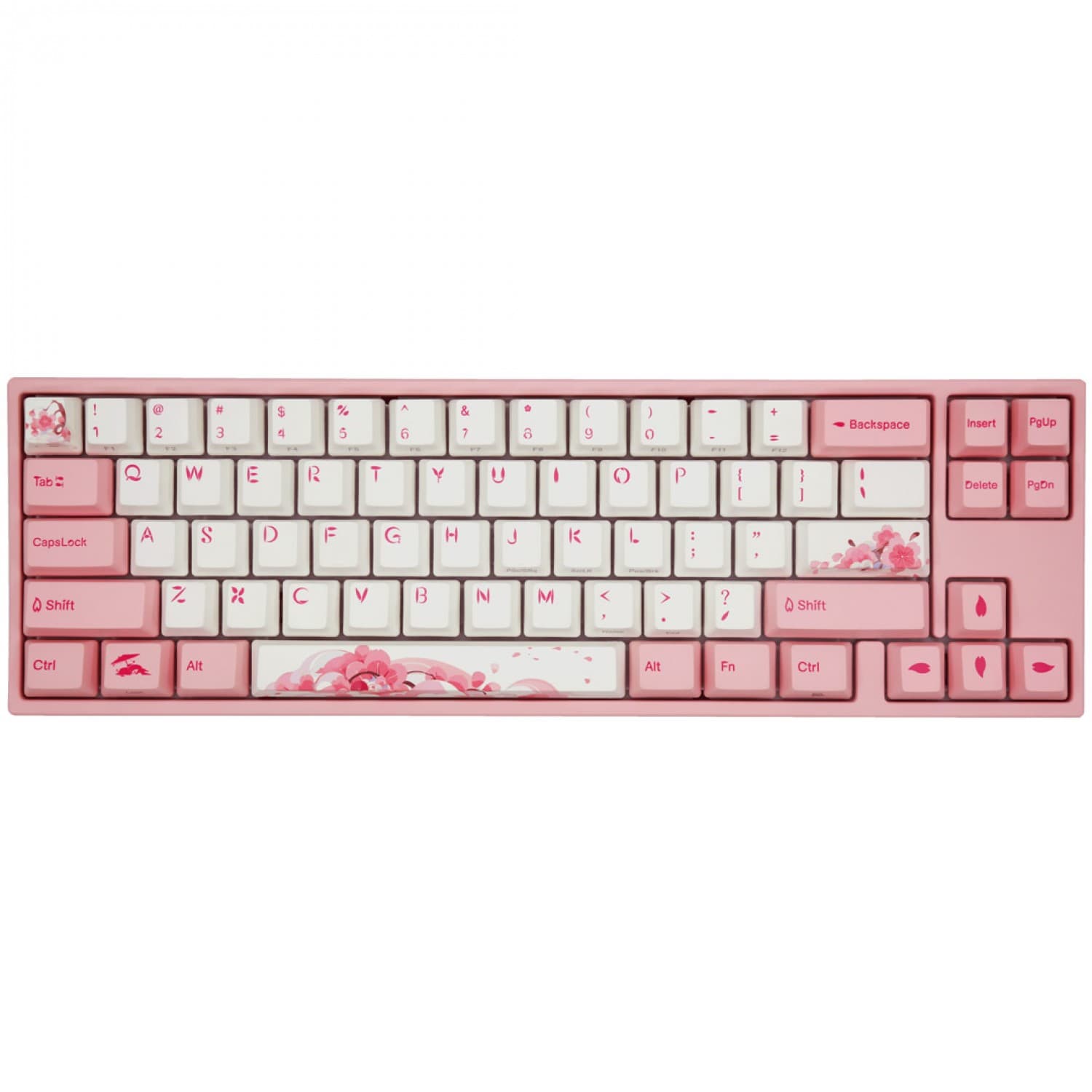 TECLADO MECANICO DUCKY MIYA PRO SAKURA V2 SWITCH VARMILO EC ROSE V2 ENGLISH PBT ILUMINACION LED BLANCO - Imagen 1