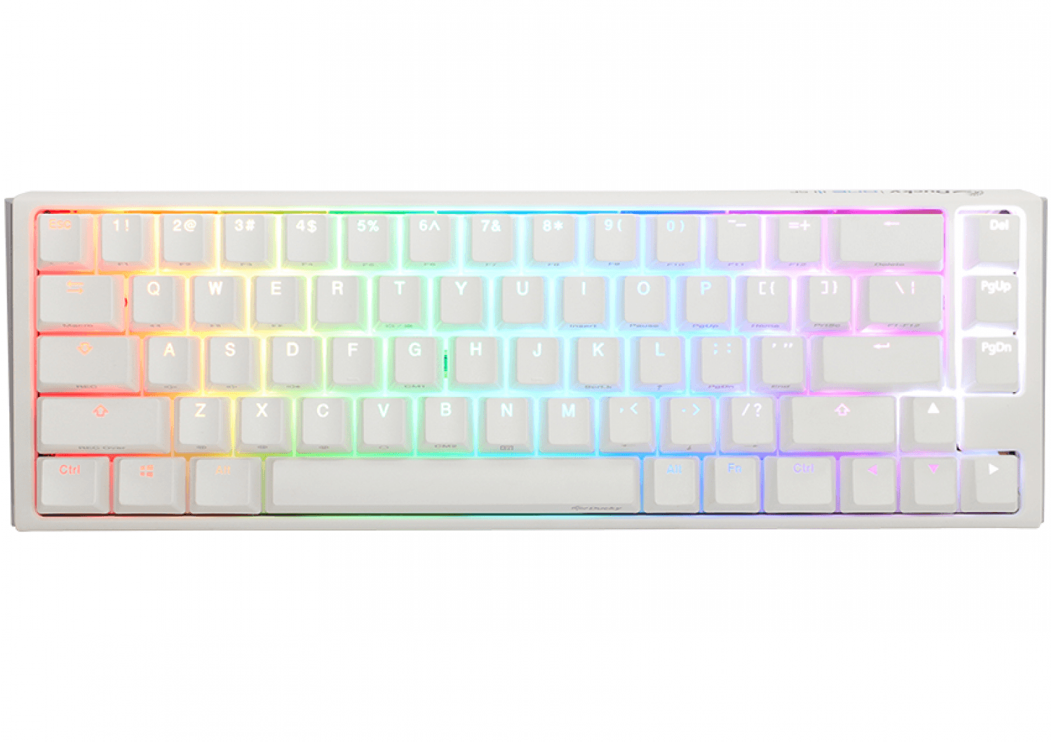 TECLADO MECANICO DUCKY ONE 3 SF TECLAS BLANCASINTERRUPTOR NEGRO INGLES PBT DOBLE DISPARO SIN COSTURAS ESTUCHE SUPERIOR BLANCO ESTUCHE INFERIOR BLANCO - Imagen 1