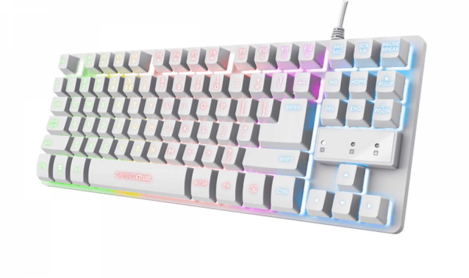 TECLADO TRUST THADO TKL ES WHITE GXT833W - Imagen 1