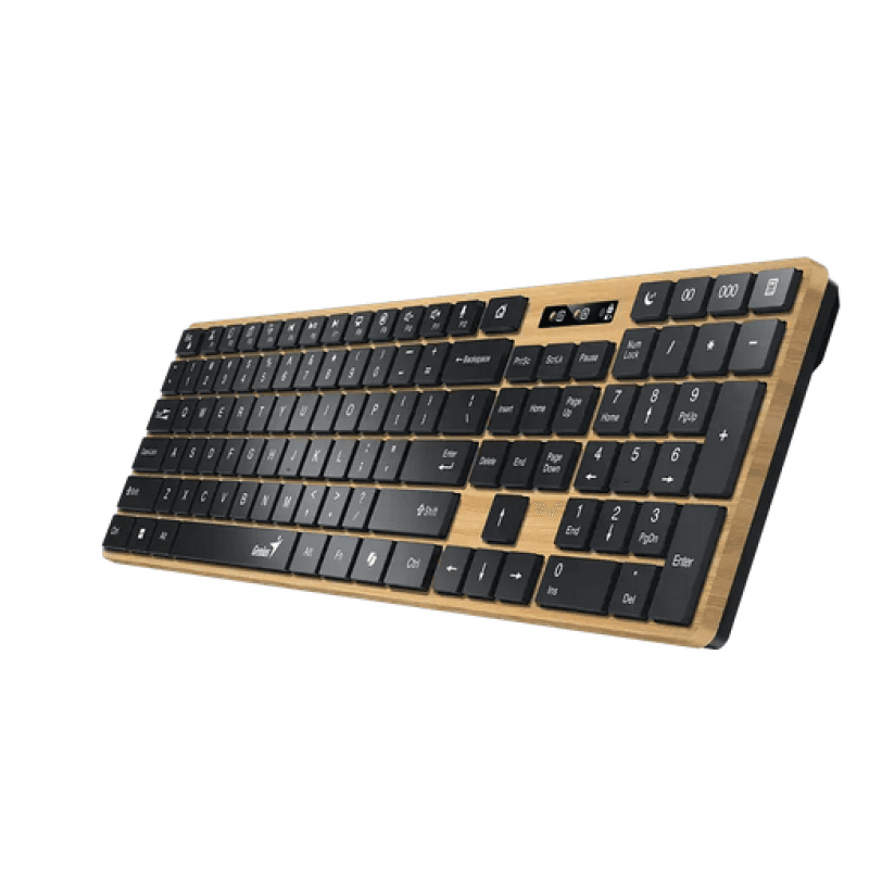 TECLADO WIRELESS GENIUS SLIMSTAR 7250BT AI PINE WOOD · Genius