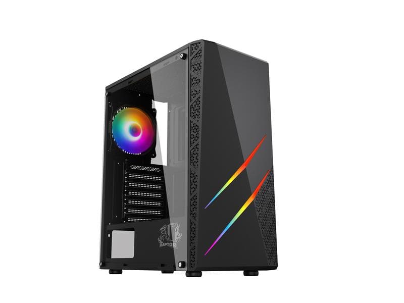 Gabinete Raptor Blaze Force 1 Fan Fixed RGB (Rainbow) · RAPTOR