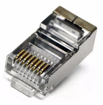 Ficha Rj45 Plastica Reforzada Con Metal Para Cctv - Imagen 1